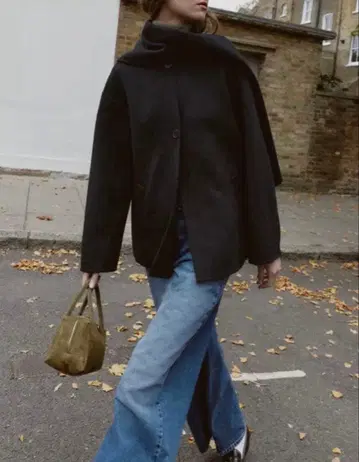 ZARA 자라 울 숏 스카프 코트 새상품, 미사용