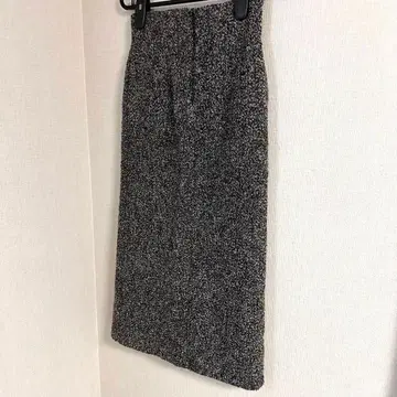 미라오웬 트위드 타이트 롱 스커트 블랙 그레이