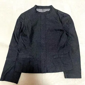 하프문 HALF MOON 노카라 자켓 짙은 그레이 L