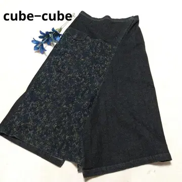 cube-cube 데님과 울 롱 플레어 스커트 M 센소유니코