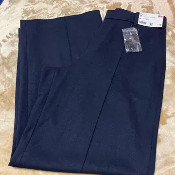 유니클로 브러쉬드 저지 와이드 팬츠 긴 길이 네이비 XL