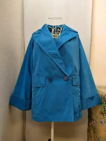 마렐라 하프 코트 블루 자켓 스프링 코트