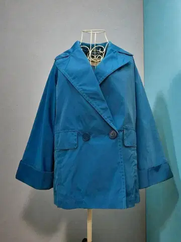 마렐라 하프 코트 블루 자켓 스프링 코트