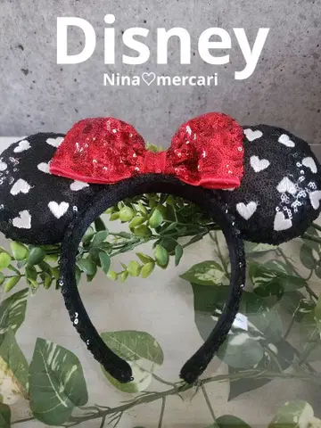 디즈니 미니 머리띠 하트 무늬 귀여운