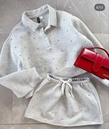 그레이 스팽글 셋업 M