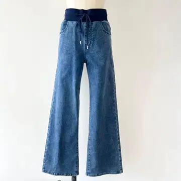 새상품급 파시오네 와이드 데님 팬츠 블루