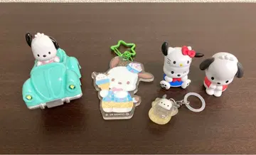 포차코 5점 세트 LED 자동차 모양 라이트 아크릴 키링 산리오