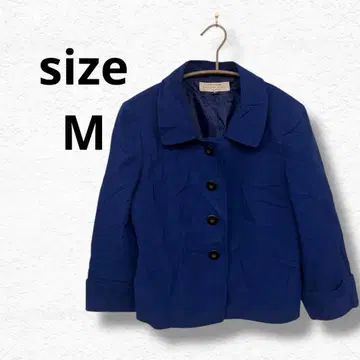 선착순 TAHARI [ M ] 버튼 달린 자켓 파랑 오피스