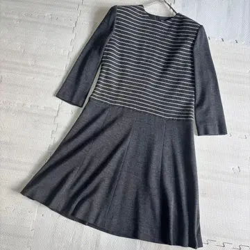 니트 원피스 긴팔 플레어 무릎 기장 40 L