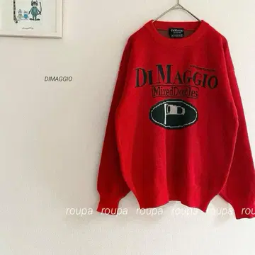 DIMAGGIO 로고 자수 니트 레드 4243