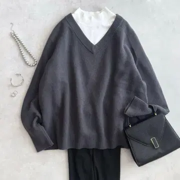 새상품급 IENA 이에나 정가 18만 니트 울 캐시미어 다크 그레이