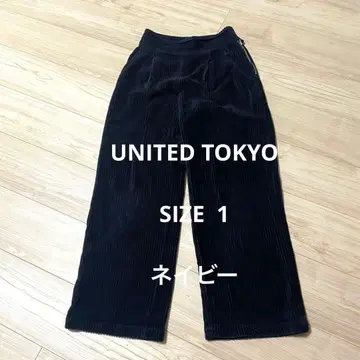 UNITED TOKYO 코듀로이 와이드 팬츠 네이비 B013