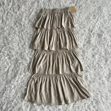 새상품 Hella 헤라 롱 스커트 티어드 베이지 F