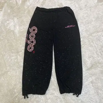 9090 스웨트 팬츠 블랙 라메 스네이크 프린트 조거 팬츠