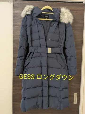 Guess 무릎 기장 롱 다운 자켓 네이비 차콜 그레이