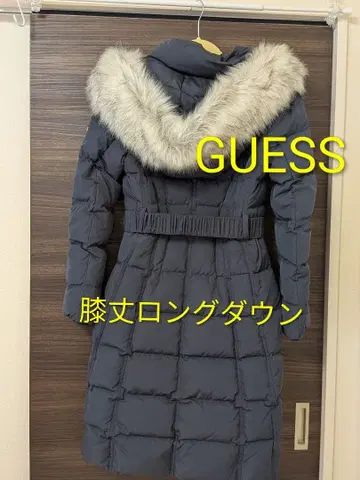 Guess 무릎 기장 롱 다운 자켓 네이비 차콜 그레이