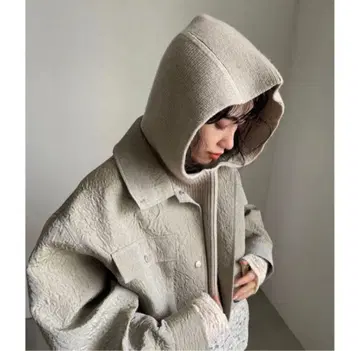 ameri KNIT HOODIE APRON VEST 베이지