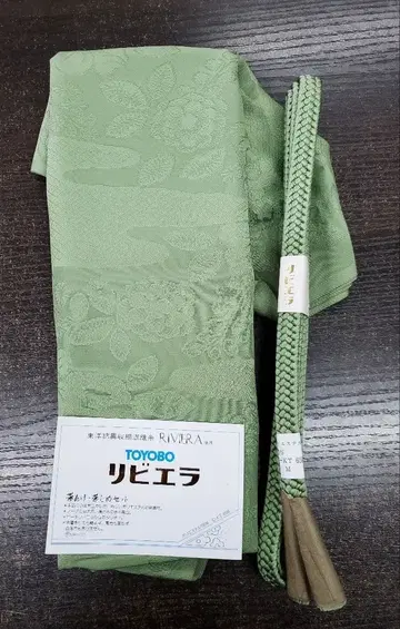 미사용 오비 장식 천 허리띠 세트 그린 그린