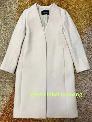 green label relaxing 노 라펠 코트 사이즈 38