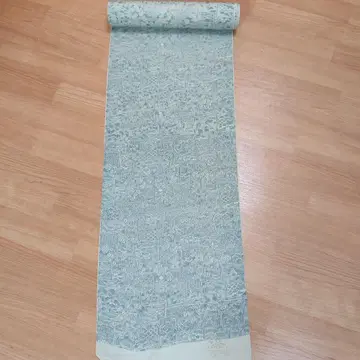 파란색 계열 꽃무늬 코몬 기모노 옷감 순수 실크