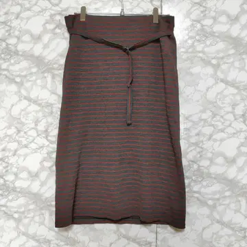 Johnbull 타이트 스커트 무릎 기장 보더 허리 벨트 S