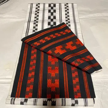 나고야 오비 블랙과 오렌지 스트라이프