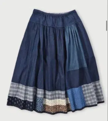 45R 패치워크 롱 스커트