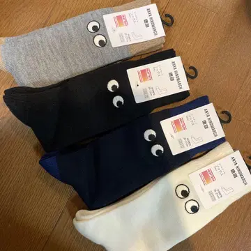 ANYA HINDMARCH 유니클로 삭스 4종 세트 눈 디자인