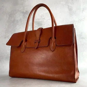 [ 새상품급 ] genten 플랩 가죽 토트백 로고 각인