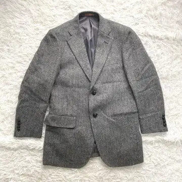 새상품급 KENT 테일러드 자켓 헤링본 싸개 버튼 그레이 문