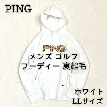 [ PING ] 골프 남성용 꽃무늬 로고 후디 화이트 LL 사이즈