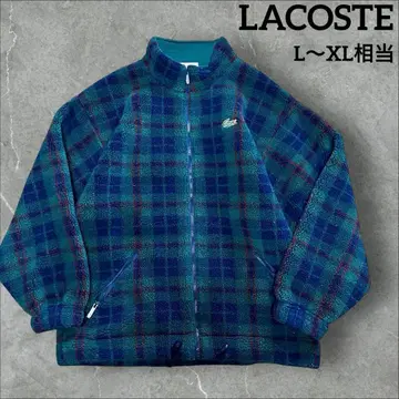 [ 초레어 ] LACOSTE 악어 자수 타탄 체크 두툼한 플리스 자켓