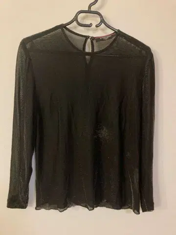 레오나르 블랙 라메 블라우스 L 사이즈