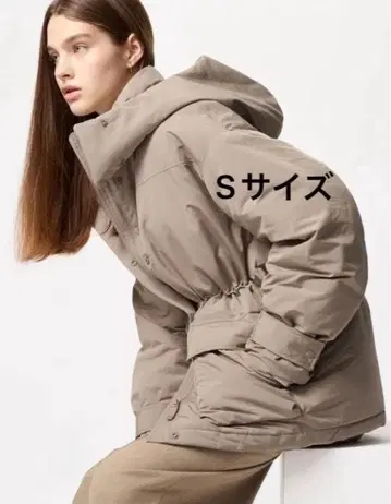 유니클로 2024년 S 택 포함 새상품 하이브리드 다운 코트 베이지