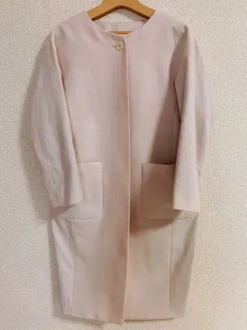 컨디션 최상 시착만 한 상품 성숙/러블리 캐시미어 코트 몽골산 옅은 핑크