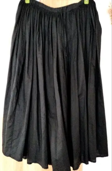 ichi 블랙 큐롯 린넨 코튼 개더