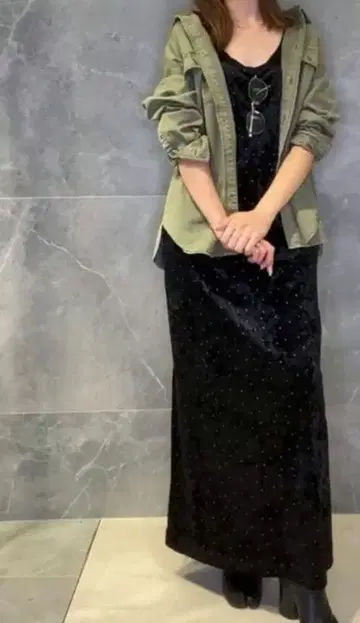 Arpege story 알페주 오리지널 도트 벨로아 원피스 사이즈 0