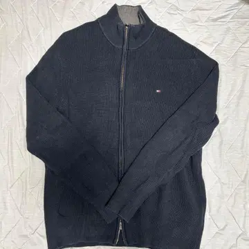 타미힐피거 네이비 리브 스웨터