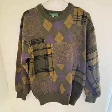 빈티지 크레이지 패턴 레트로 디자인 니트