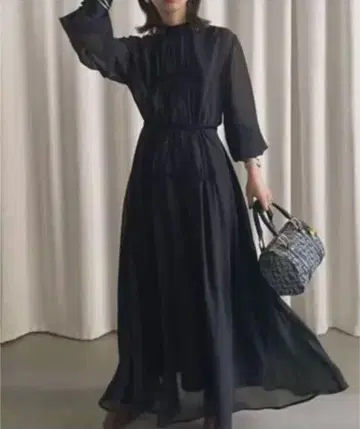 시폰 개더 드레스/아메리 빈티지