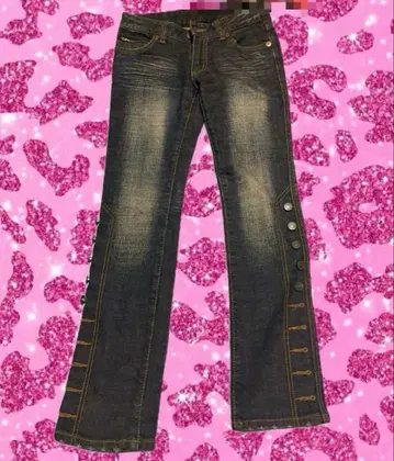 헤이세이 갸루 데님 팬츠 y2k 시크 스타일