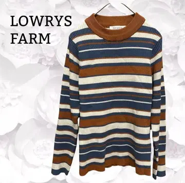 [ 로리즈팜 ] 리브 니트/스웨터 [ M ] 멀티 컬러 보더 무늬