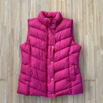 Gap 핑크 퀼팅 베스트 스탠드 카라
