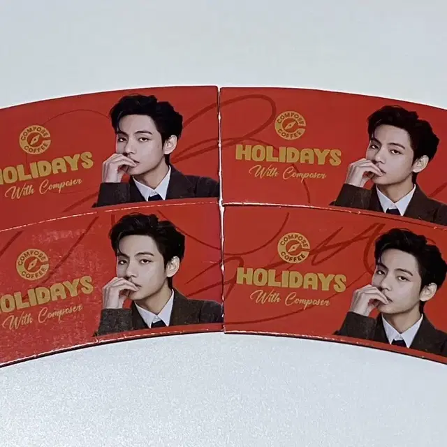 BTS V 방탄소년단 뷔 컴포즈커피 컵홀더 싸인완성본