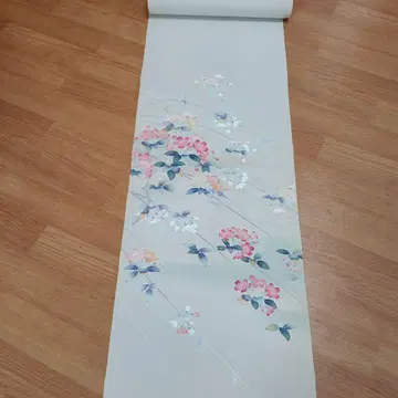 실크 꽃무늬 기모노 옷감 부츠케