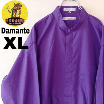 USA 구제 의류 Damante 긴팔 버튼 셔츠 XL 90s 퍼플