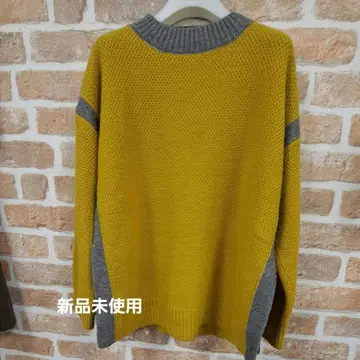 [ 밑단 슬릿 포함 ] 배색 카노코 편직 니트 풀오버