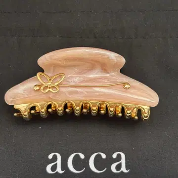 acca 핑크 베이지 플라워 모티브 헤어 클립