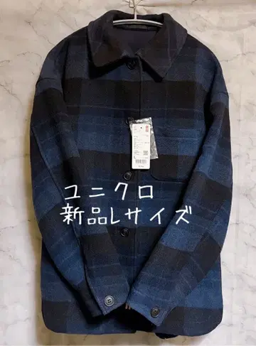 유니클로 오버 셔츠 자켓 체크 남녀 공용 새상품