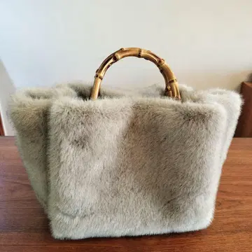 [ 미사용 ] 그린 라벨*퍼 토트백 *대나무(숄더 벨트 포함)